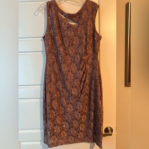 Mauve/taupe size 14 sequins evening cocktail dress